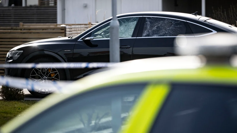 Polisen kom snabbt till platsen, men då hade de misstänkta gärningsmännen gått därifrån. Bilden är tagen vid ett annat tillfälle.
