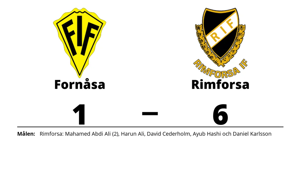 Fornåsa IF förlorade mot Rimforsa IF B