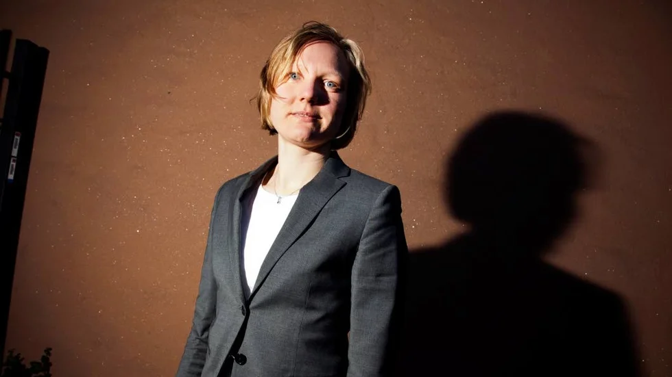 Maria Borgström, Feministiskt initiativ, kommer till Gamleby folkhögskola.
