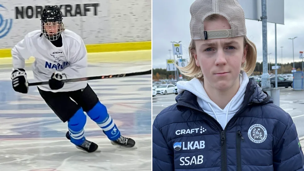 Casper Kjölmoen är en av 15-åringarna som spelar Tv-pucken för Norrbotten. På torsdag är det kvartsfinal mot Södermanland.