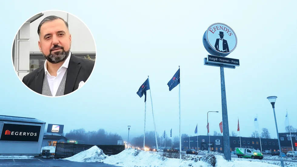 Sent på tisdagskvällen monterades Efendys skylt upp intill Västerleden. Ägaren Jwan Ozeran ser fram emot att kunna öppna restaurangen i mitten av februari.