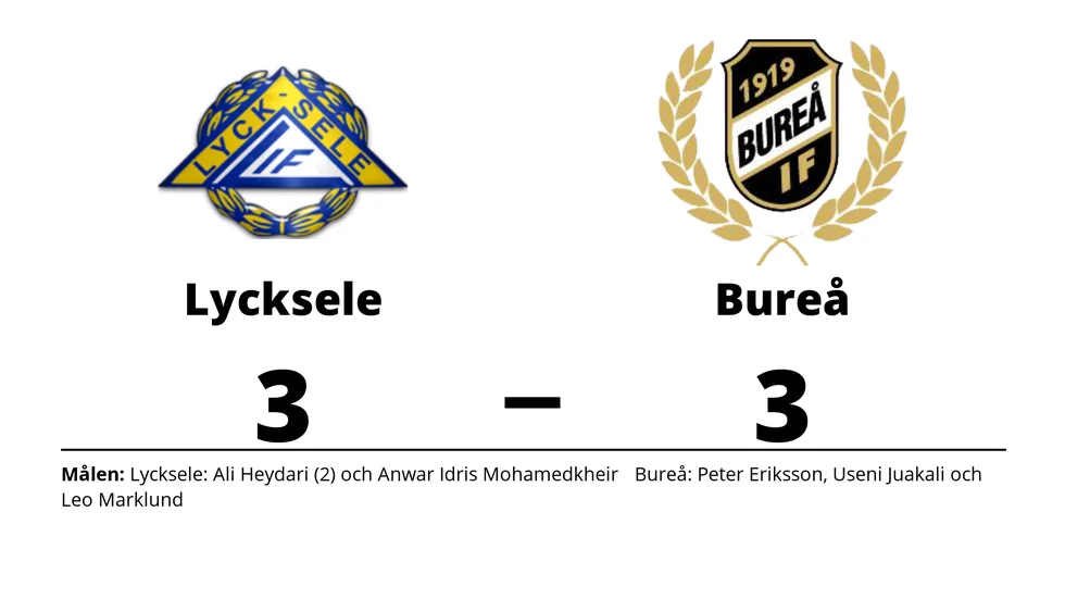 Lycksele IF spelade lika mot Bureå IF