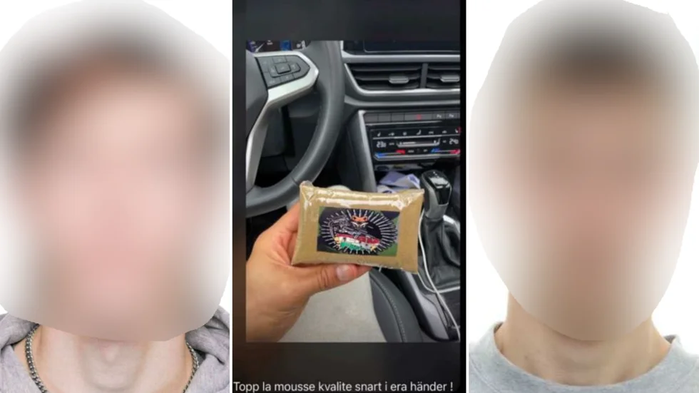Bröderna är misstänkta för delaktighet i människorov och mordförsök i Haninge. Mittenbilden med hasch förpackad i Foxtrotnätverkets emballage kommer från en telefon som tillhör en av de misstänkta i målet.