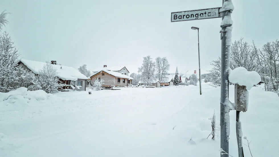 Barongatan i Malmberget, Gällivare, var den mätpunkt i samhället där skalvet kändes som kraftigast.