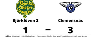 Seger med 3-1 för Clemensnäs mot Björklöven 2
