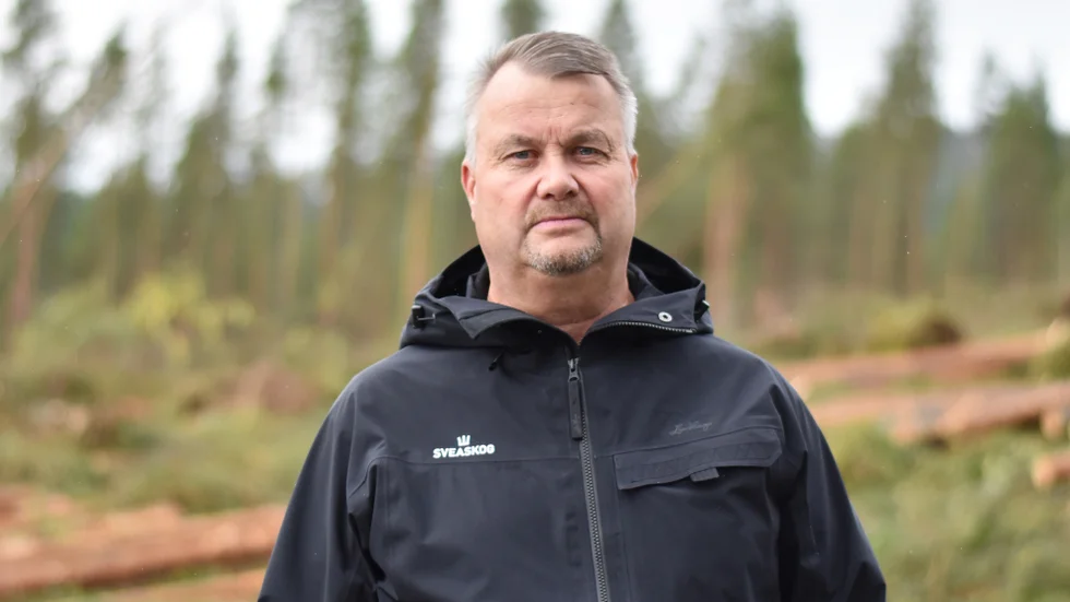 Richard Holmgren, virkesköpare vid Sveaskog i Malå, är nöjd med hur arbetet har gått. Men än återstår en hel del att göra.