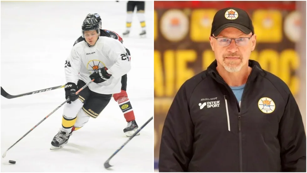 Marcus Rhodin (till vänster) spelade fram Benjamin Angeli som stod för det matchavgörande målet. "Det var ett fantastiskt fint mål", säger Janne Karlsson (till höger).