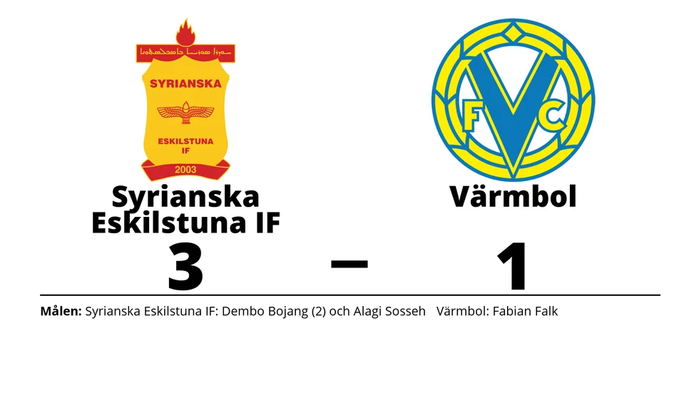Syrianska Eskilstuna IF vann mot Värmbols FC