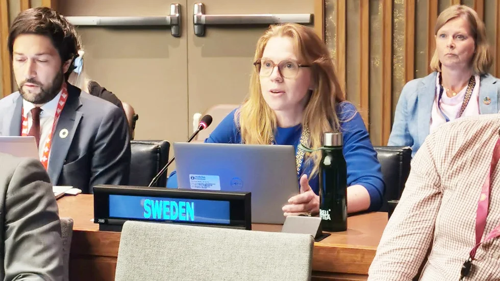 På konferensen presenterade Karin Degerfeldt Skellefteå kommuns arbete med att förena de globala målen i kommunens tillväxtstrategi.