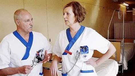 Sjuksköterskorna Uno Andersson och Helene Nordwall har fått uppmuntran och stöd från patienterna inför strejken.