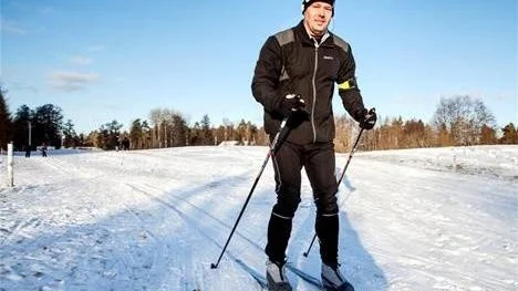 Skidåkning på Edenhofs golfklubb.