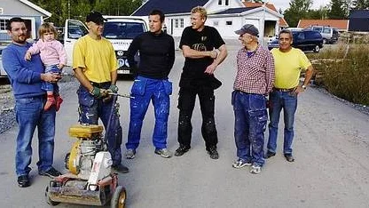 Fr v Martin Hägglund med dottern Emma, Björn Andersson, Joachim Klinga, Lasse Karlsson, Börje Forsberg och Sven-Olov Larsson.