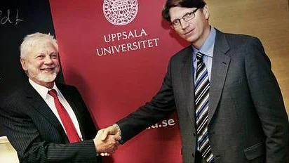 Rektor Anders Hallberg och Niklas Zennström.