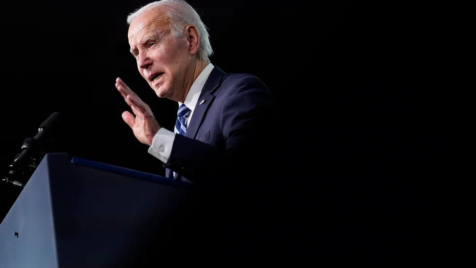 Joe Bidens popularitetssiffror sjönk under hans första år på presidentposten. Arkivbild.