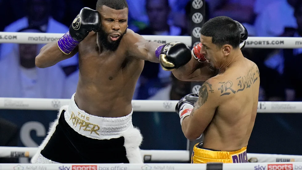 Badou Jack (till vänster) i en match förra året. Arkivbild.