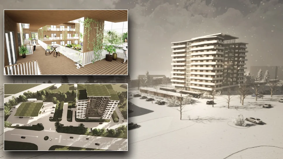 Så här är tanken att de planerade bostäderna ska se ut och dess läge vid Garnisonsgatan I Boden.