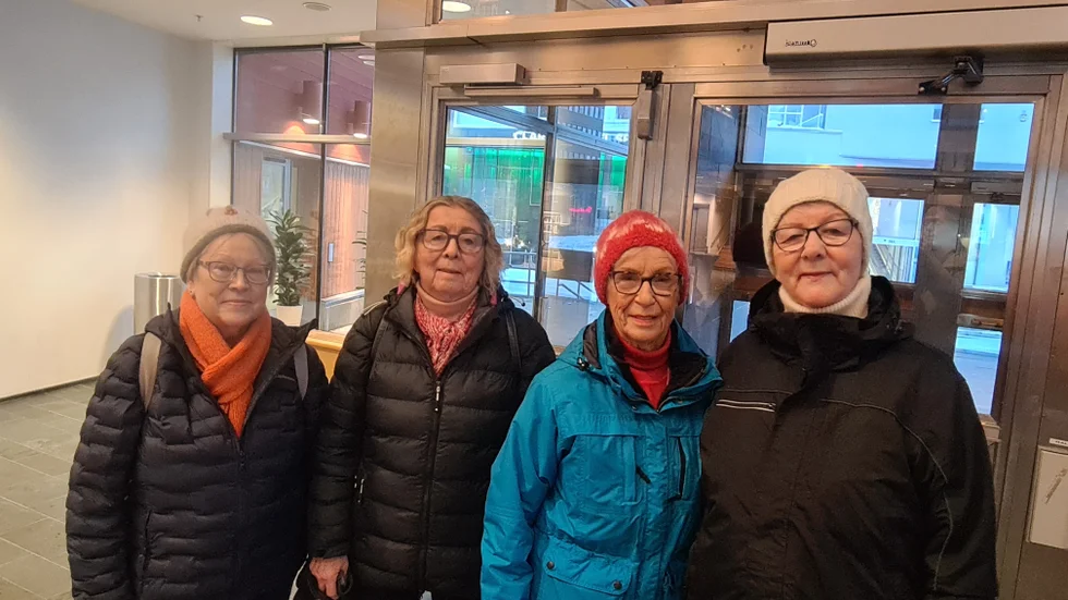 "Det behövs en mer välkomnande miljö i entrén till Kulturens hus", tycker fr v Else-Maj Silén, Anita Hogbrand, Hjördis Eriksson och Sanny Nordlund.