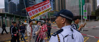 Protest med tvång på nummerskyltar i Hongkong