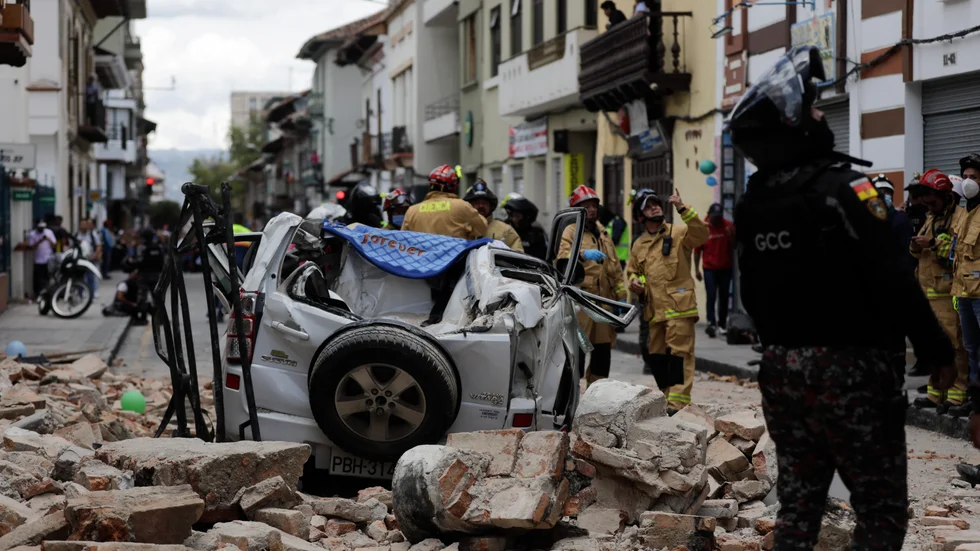 Enligt USA:s geologiska myndighet USGS hade skalvet en magnitud på 6,8. Bild från staden Cuenca i Ecuador.