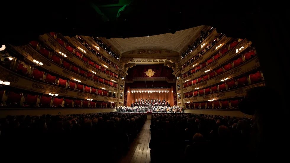 La Scala under en stödföreställning för Ukraina i april 2022. Arkivbild.