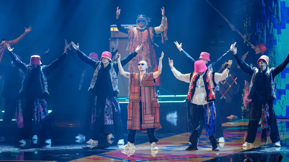 Ukrainska Kalush Orchestra vann Eurovision Song Contest i fjol. Arkivbild.