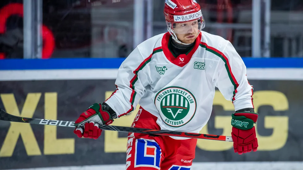 Frölundas Ryan Lasch avgjorde det målrika mötet med Rögle. Arkivbild.