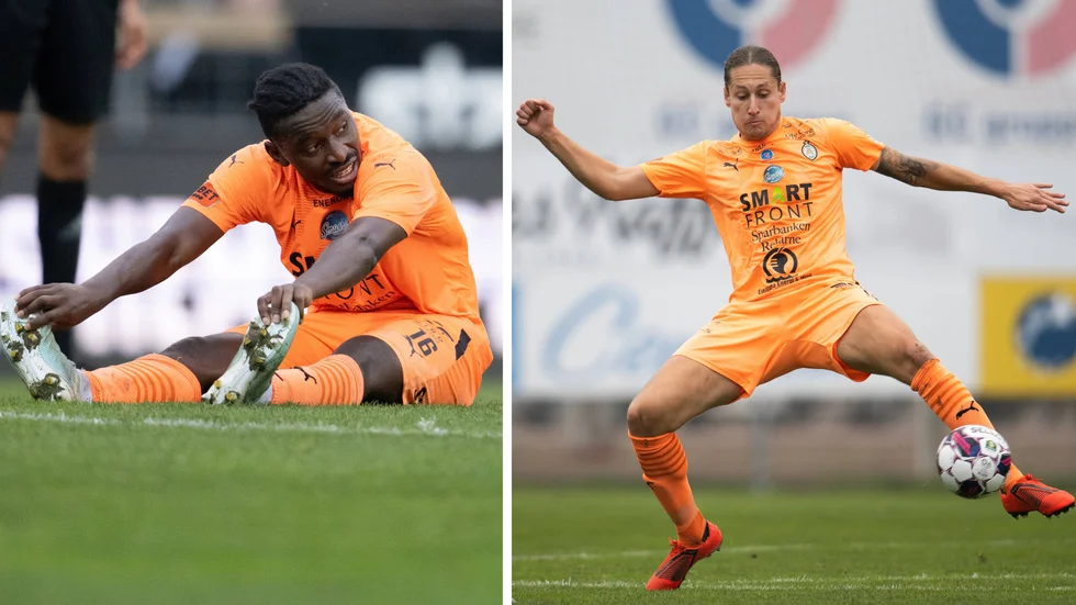 York Rafael (till vänster) har nobbat en fortsättning i AFC Eskilstuna och ser ut att lämna klubben ihop med Felix Michel.