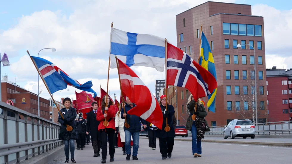 Bild från första majtåg i Skellefteå i fjol.