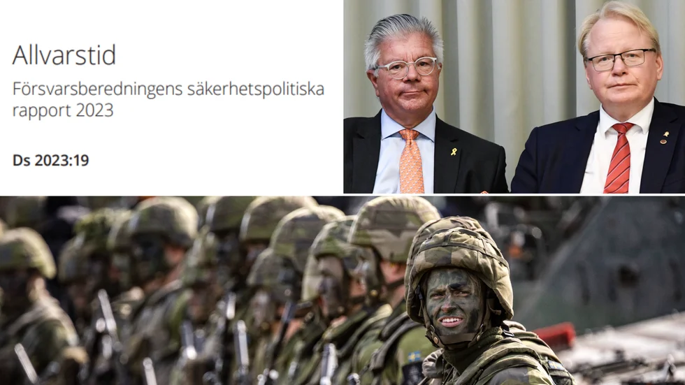 Hans Wallmark (M) och Peter Hultqvist (S) är överens om analysen i försvarsberedningens rapport.