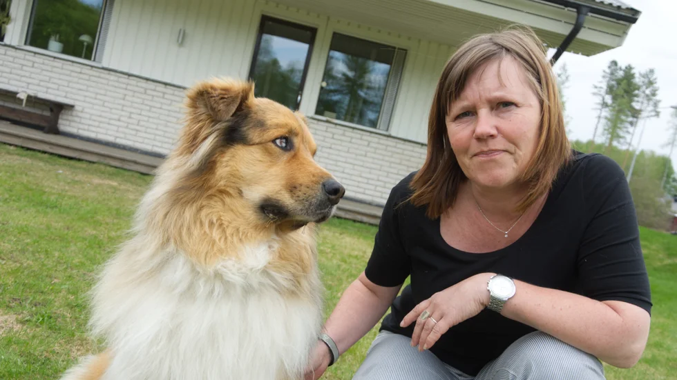Det blev ett dramatiskt söndag då ormen högg Helena Hanssons hund Mino i nosen.