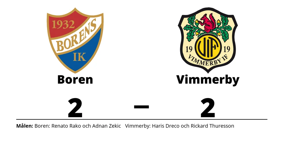 Borens IK spelade lika mot Vimmerby IF