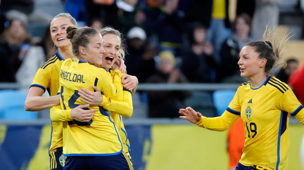 Svenska landslaget under en match mot Norge tidigare i år. Arkivbild.