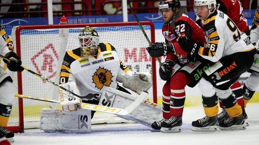 Skellefteås målvakts Gustaf Lindvall höll nollan mot Kärpät i senaste mötet. Kan han upprepa det i returmötet?