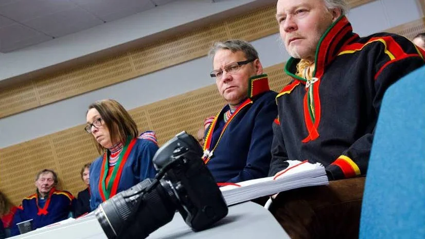 Domens dag. Från vänster Jenny Wik-Karlsson, Svenska samers riksförbund (SSR), Jörgen Jonsson, SSR, och Matti Berg, Girjas sameby.