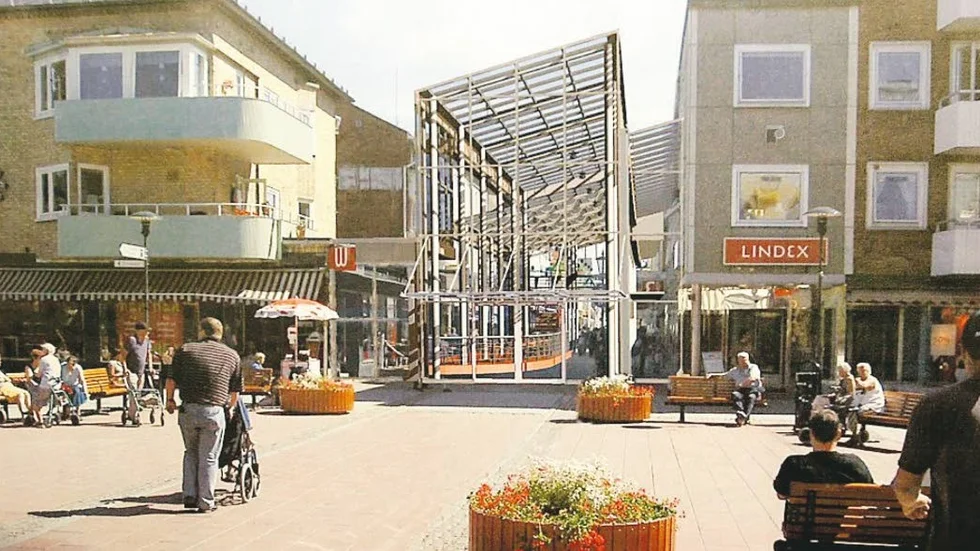 Förr. Så här såg ett förslag ut till hur en inglasning av gågatan kunde se ut. Året var 2003.