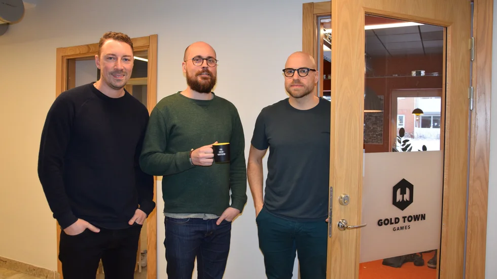 Nästa steg. Gold Town Games, här Tomas Nordström, Pär Hultgren och Erik Lindqvist, släpper i dag spelet World Hockey Manager över hela världen.
