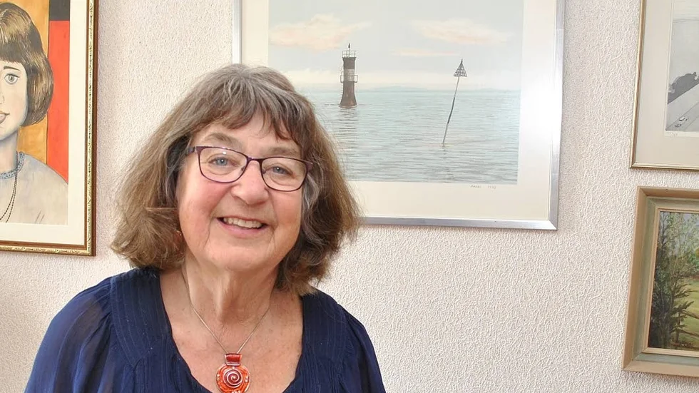 Till havs.  Marianne Wik en av höstens "Författare på sjön" på en Ålandsfärja.