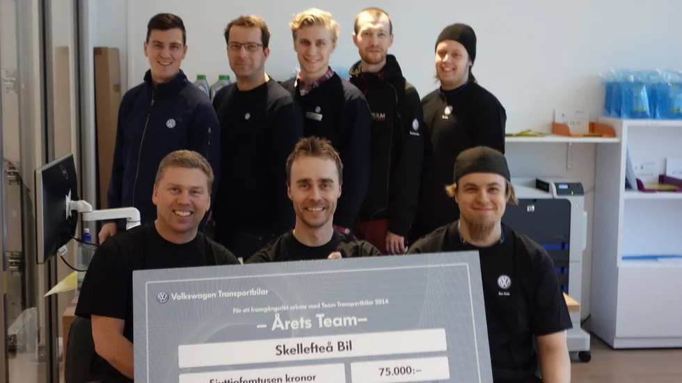 Teamet. Skellefteå bil transportbilar har fått utmärkelsen ”Årets team i Sverige”