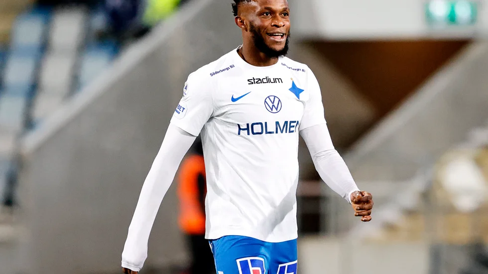 Allsvenska skytteligavinnaren Samuel Adegbenro ser ut att lämna Sverige och Norrköping för Kina och Peking. Arkivbild.