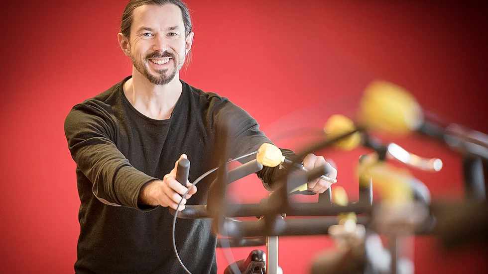Nöjd. Olov Öhman cyklade i tolv timmar och samlade in 57 500 till Barncancerfonden Norra. Foto: Lars Eriksson.