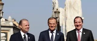 Glada miner när EU-eliten firade