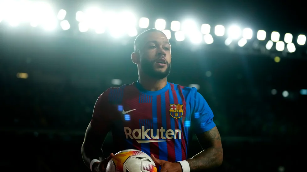 Memphis Depays Barcelona spelar en nyckelmatch borta mot Bayern München på onsdagen. Arkivbild.