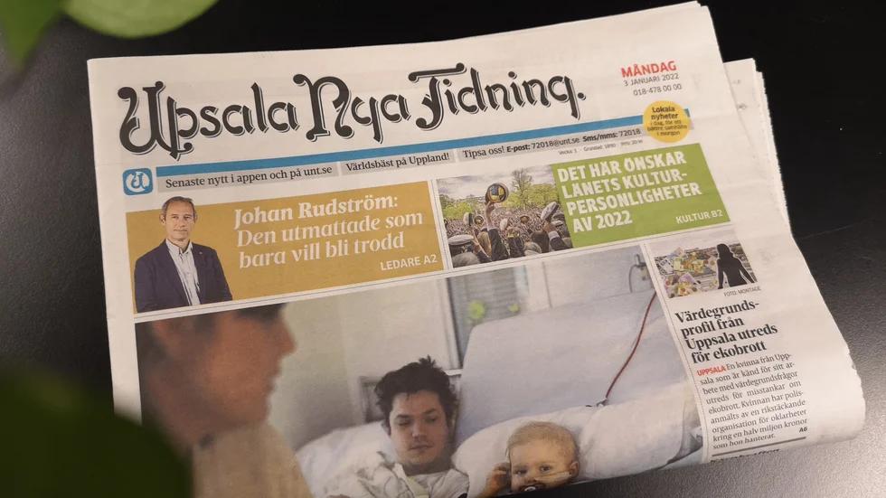 Till följd av allvarliga tekniska problem kommer måndagens UNT att utebli i delar av Uppsala.