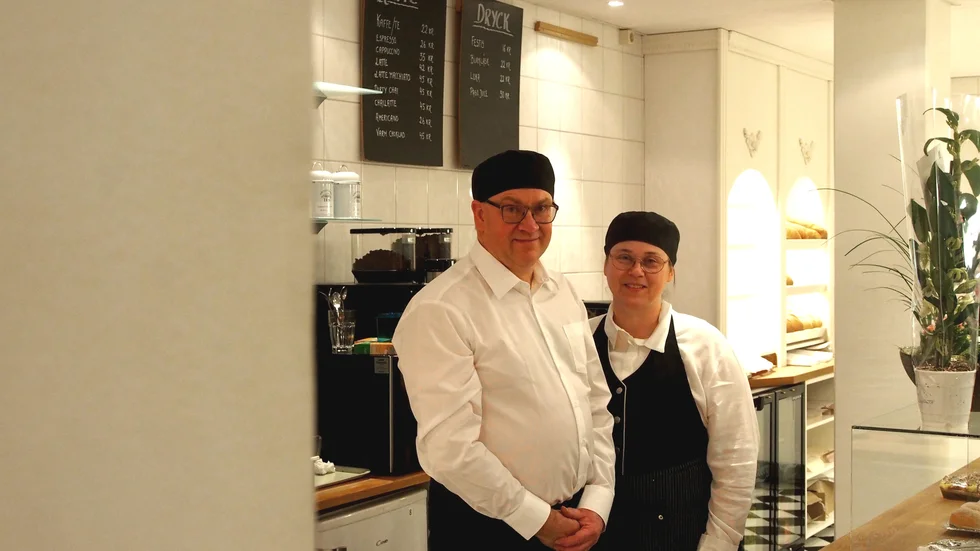 Fredrik och Linnéa Bjernersjö var nöjda med nyöppningen i Gamleby centrum.