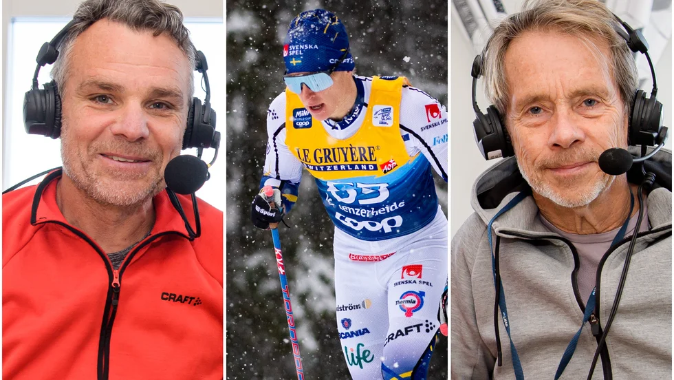 Viktor Brännmark fick hjälp av Anders Blomquist och Jacob Hård när hans väska inte kom fram.