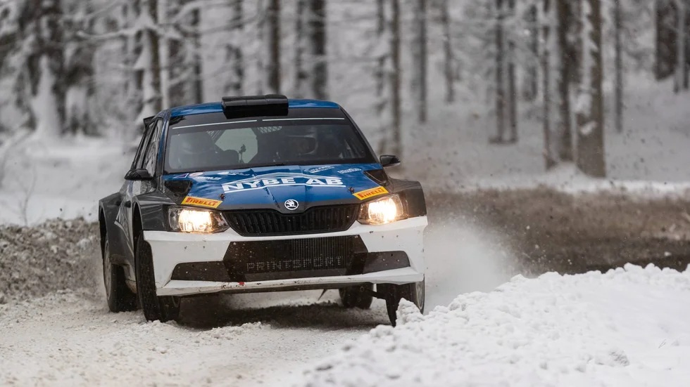 Christoffer Haglund kunde vintertesta sin Skoda Fabia i Småland i december.