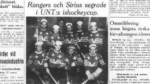 Den första UNT-cupen avgjordes i ishockey 1948 och uppmärksammades med en lagbild på Vesta Rangers på tidningens förstasida.