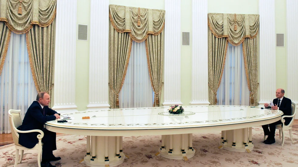 Rysslands president Vladimir Putin och Tysklands förbundskansler Olaf Scholz möttes i Moskva.