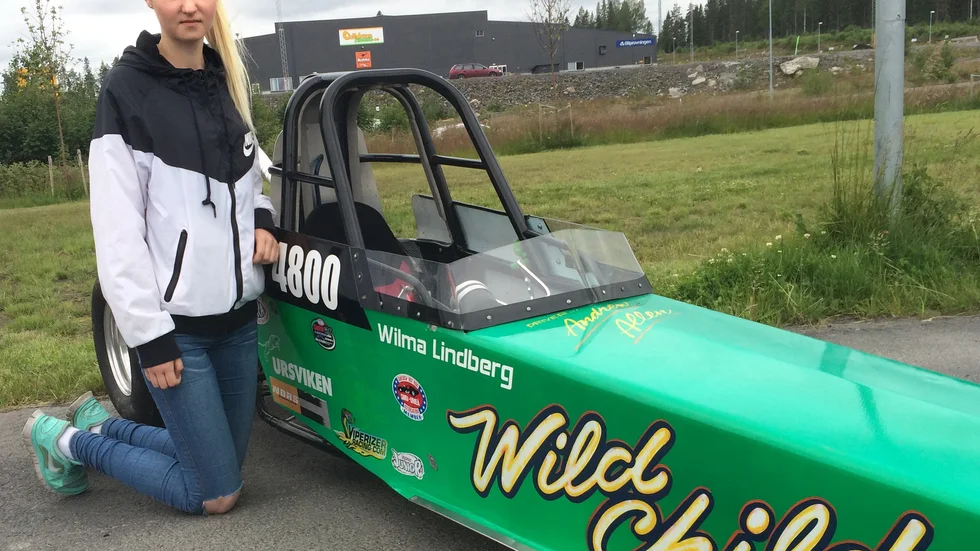 Wild Child. Dekalen på bilen passar bra in på Wilma Lindberg. Foto: Roger Lindström.