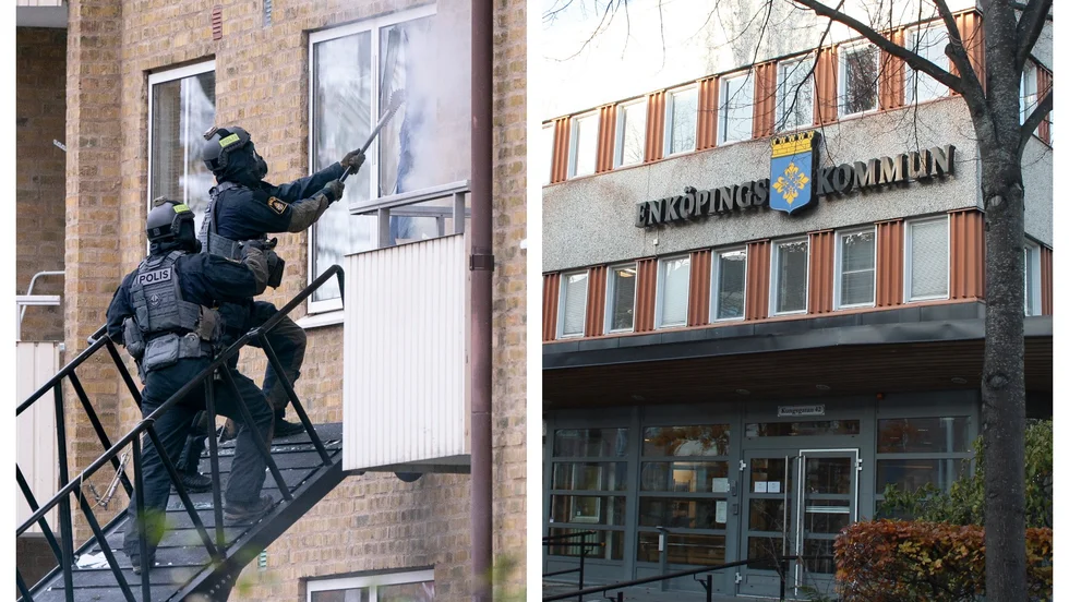 Det utdömda och övergivna kommunhuset visade sig passa utmärkt till övningsobjekt för Nationella Insatsstyrkan.